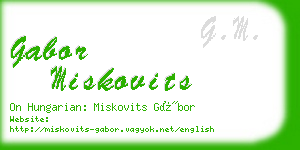 gabor miskovits business card
